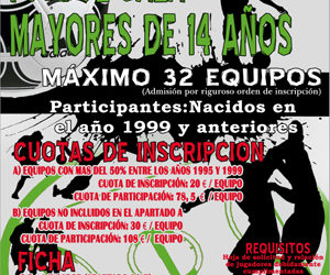 Abierto el plazo de inscripción para el Campeonato de Fútbol Sala mayores de 14 años