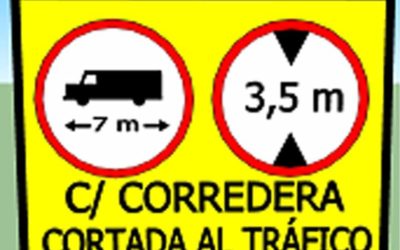 CORTE AL TRÁFICO C/ CORREDERA POR OBRAS