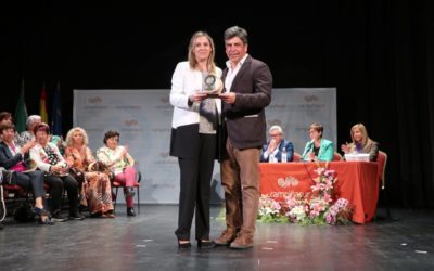 María José Contreras, maestra y directora del CEIP Vicente Aleixandre, reconocida en el acto por la Igualdad de la Mancomunidad