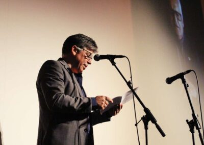 El alcalde de Montilla, Rafael Llamas, durante el homenaje a Isidoro Jiménez