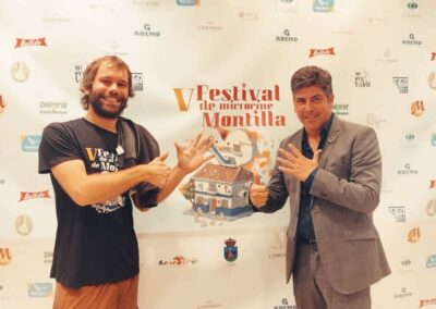 El director del Festival, Dany Ruz, y el alcalde de Montilla, Rafael Llamas