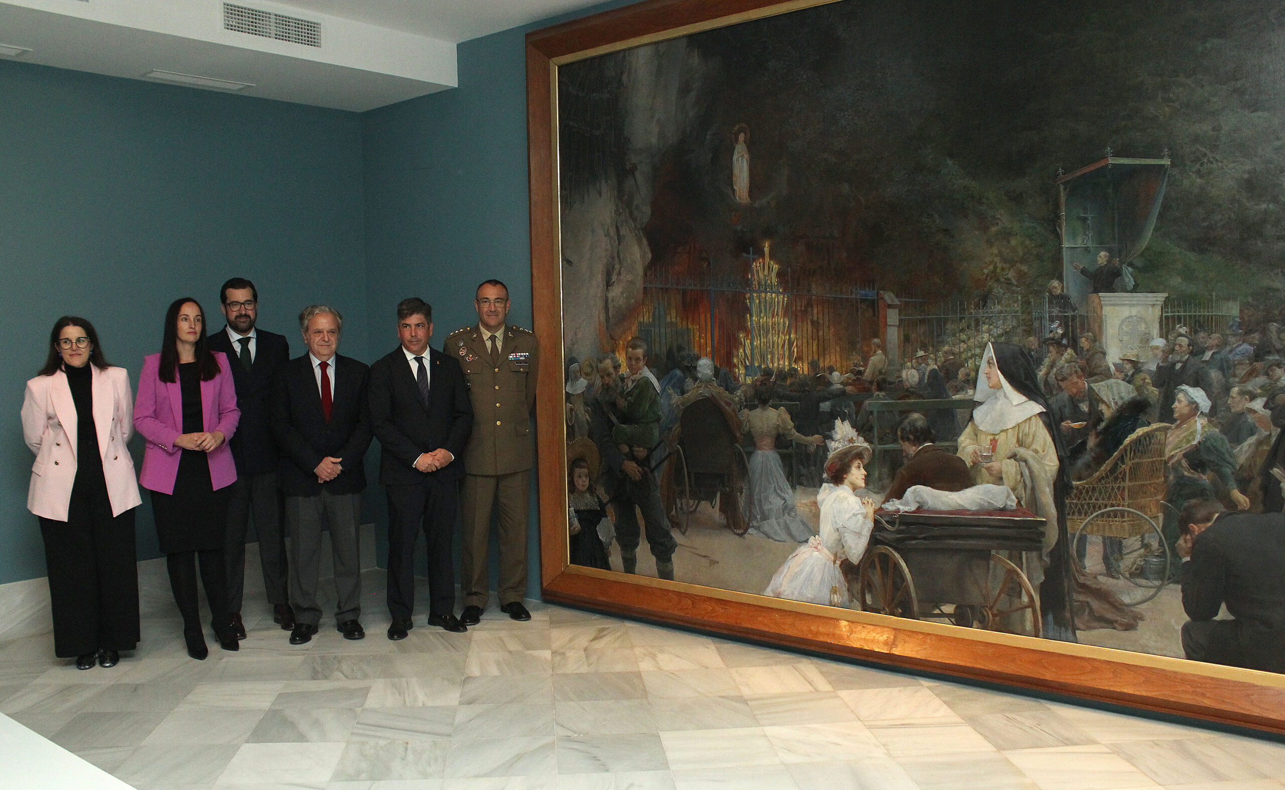 Presentación del cuadro 'La gruta de Lourdes' en el Museo Garnelo