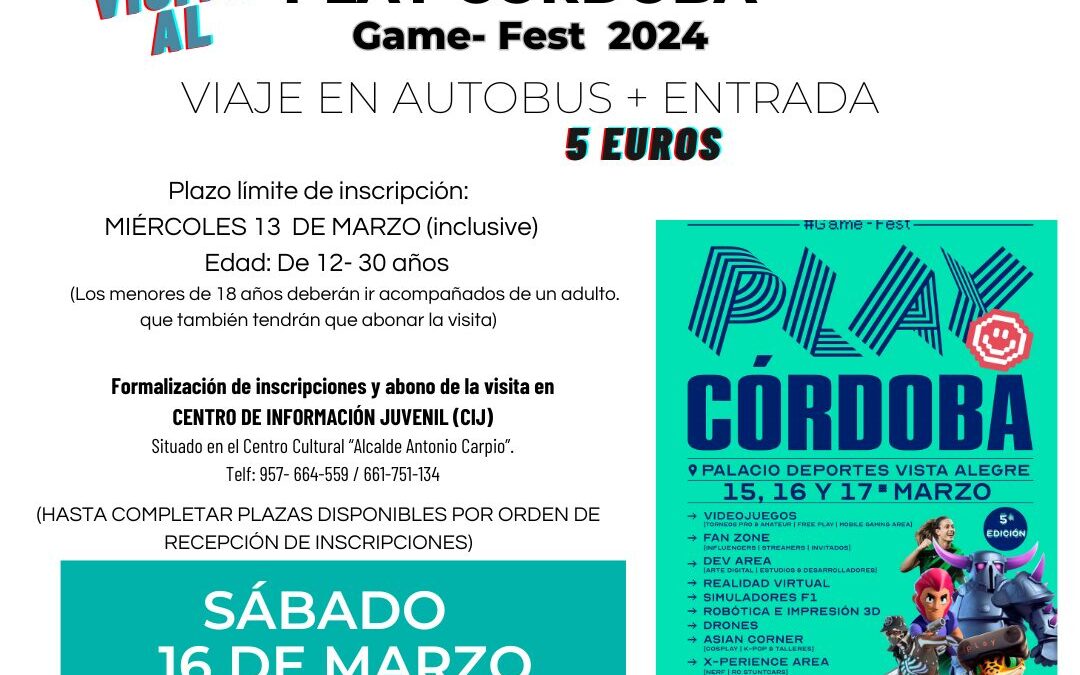 La Concejalía de Juventud planifica la visita al Play Córdoba Game Fest