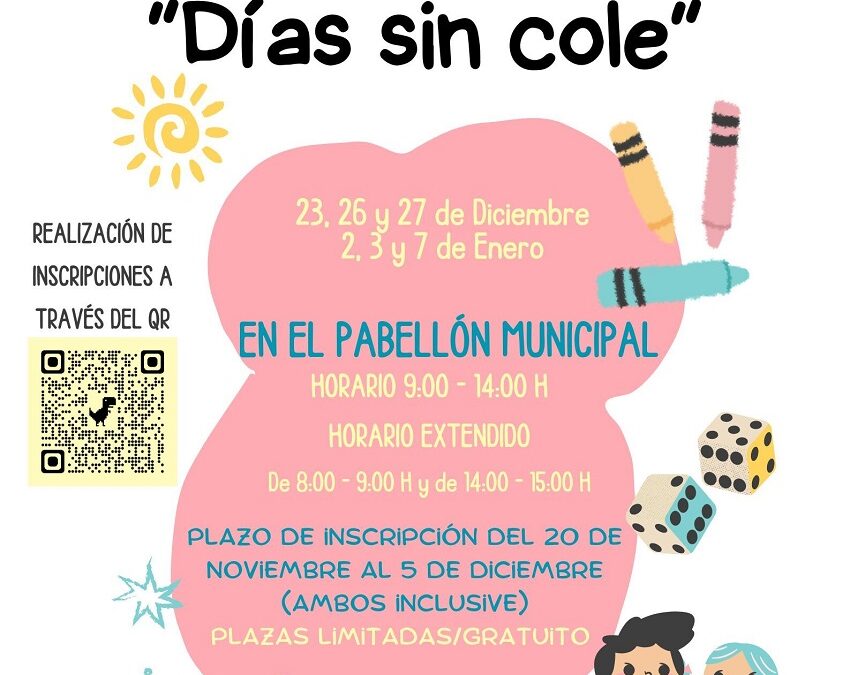 La ludoteca ‘Días sin cole’ abrirá durante las vacaciones escolares de Navidad